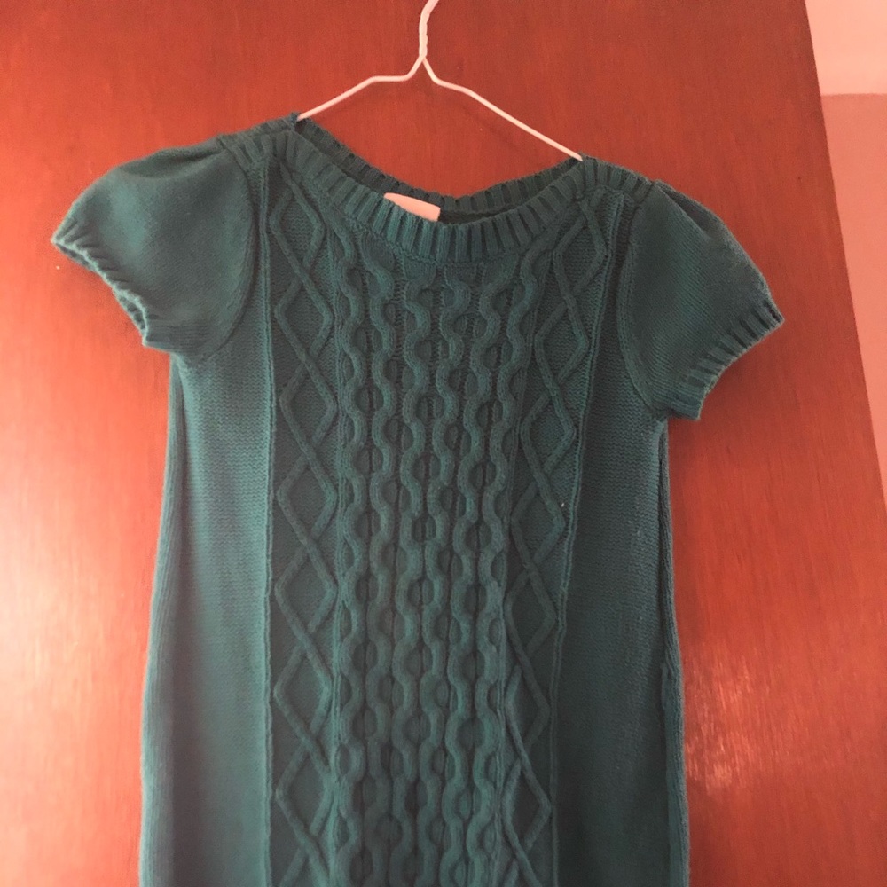Girls turquoise sweater dress